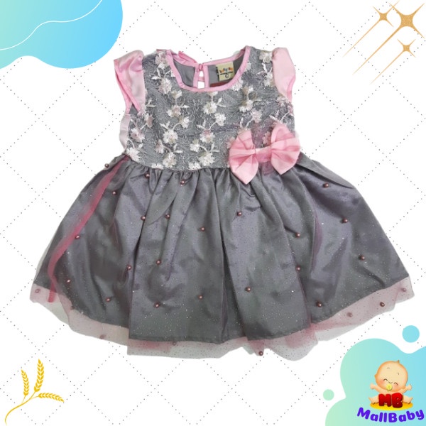 Baju Bayi Perempuan 0-6 Bulan Dress Bayi Perempuan Newborn Pesta Qonit