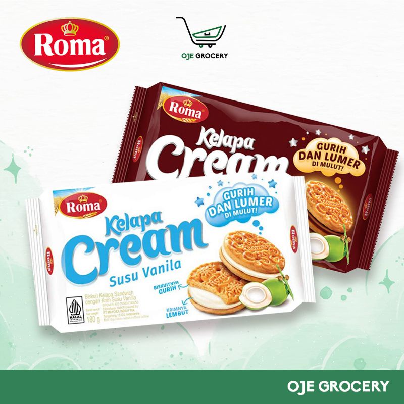 

ROMA BISKUIT KELAPA CREAM - RASA COKELAT DAN SUSU VANILLA