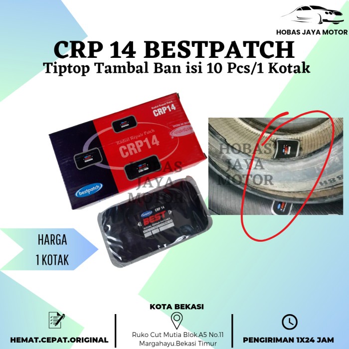 Tiptop Tambal Ban Luar Bestpatch CRP 14 isi 10 Pcs
