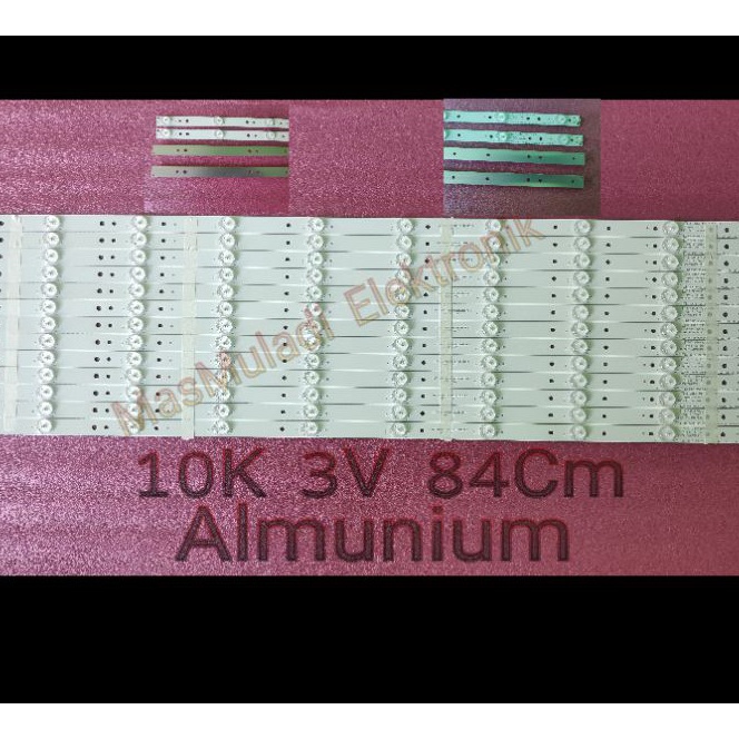 (VF✉.9♫) BL 10K 3V 84cm Lampu Backlight LED TV 10 kancing cembung 3V 84cm universal PCB alumunium Bl