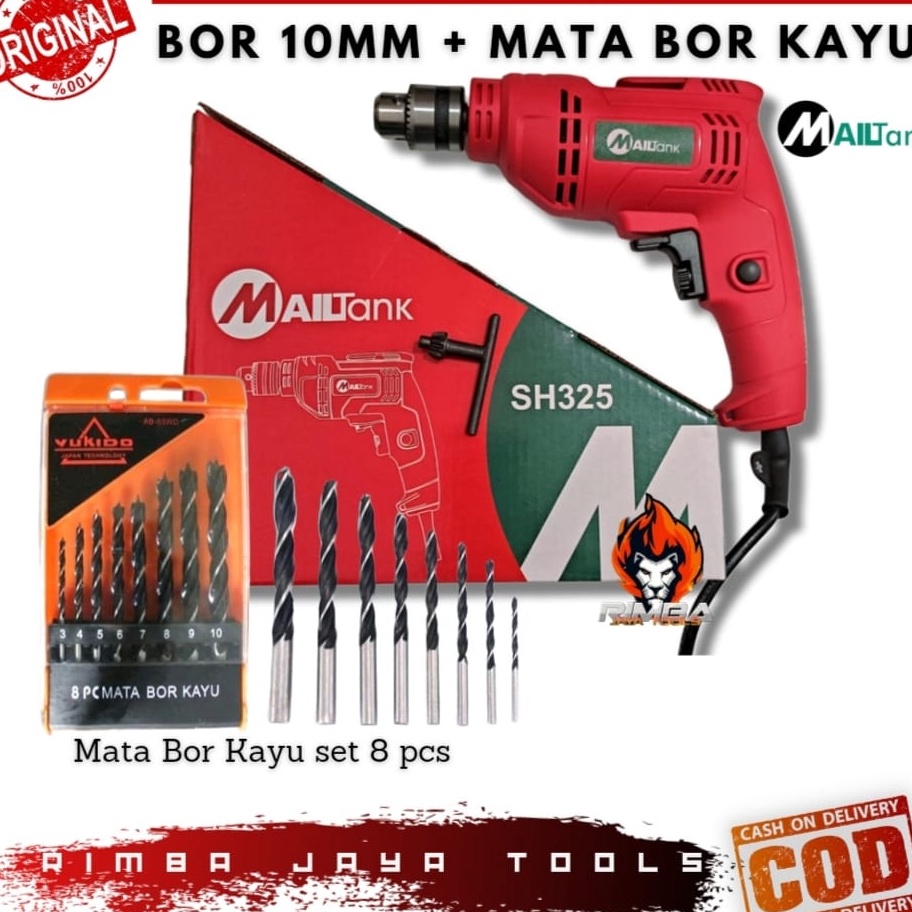 Ready Mesin Bor 10mm SH325 MAILTank/Mesin Bor 10mm bolak balik Merah /Mesin Bor Tangan 10mm Paling P