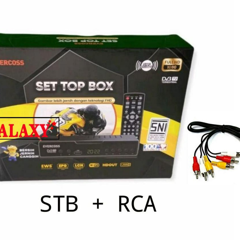 (9I-➸L☆> Set Top Box Evercoss Prime DVB-T2 TV Digital UHF Full HD STB EVERCOSS MAX DVB T2 Set Top Bo