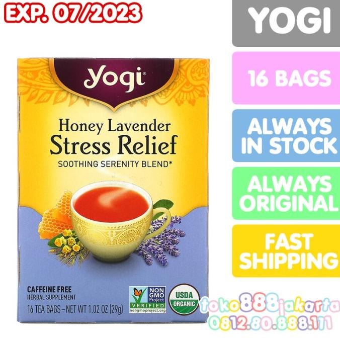 

YOGI TEA HONEY LAVENDER STRESS RELIEF CAFFEINE FREE TEH HERBAL ORGANIK