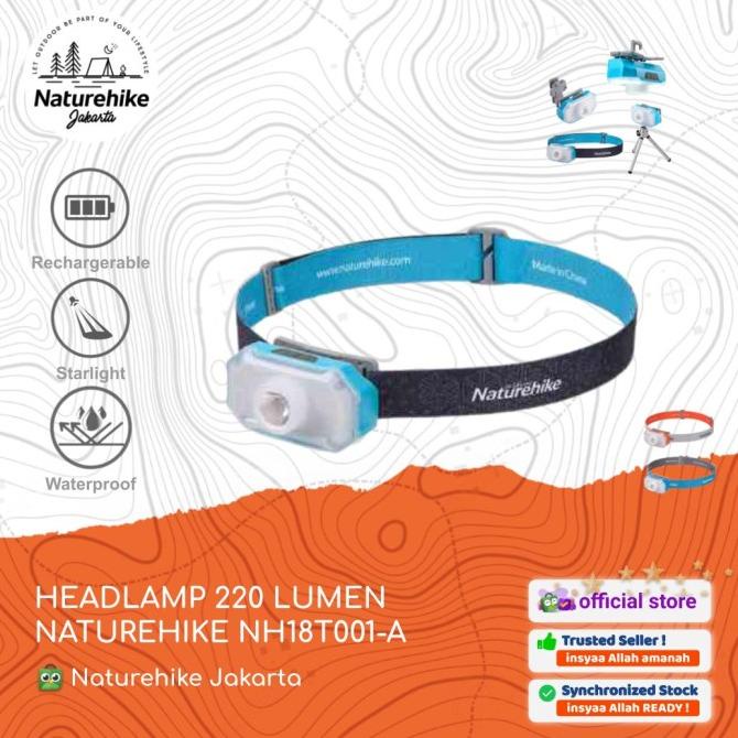 HEADLAMP 220 LUMEN NATUREHIKE NH18T001-A SENTER LAMPU KEPALA CAMPING