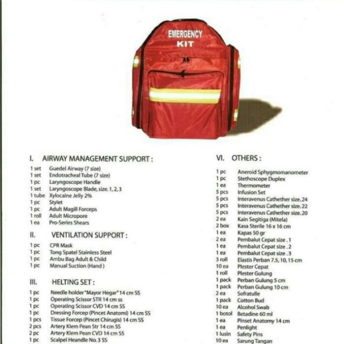 Tas Emergency Kit Jumbo Full Set Lengkap Tas Emergency Kit Ambulance