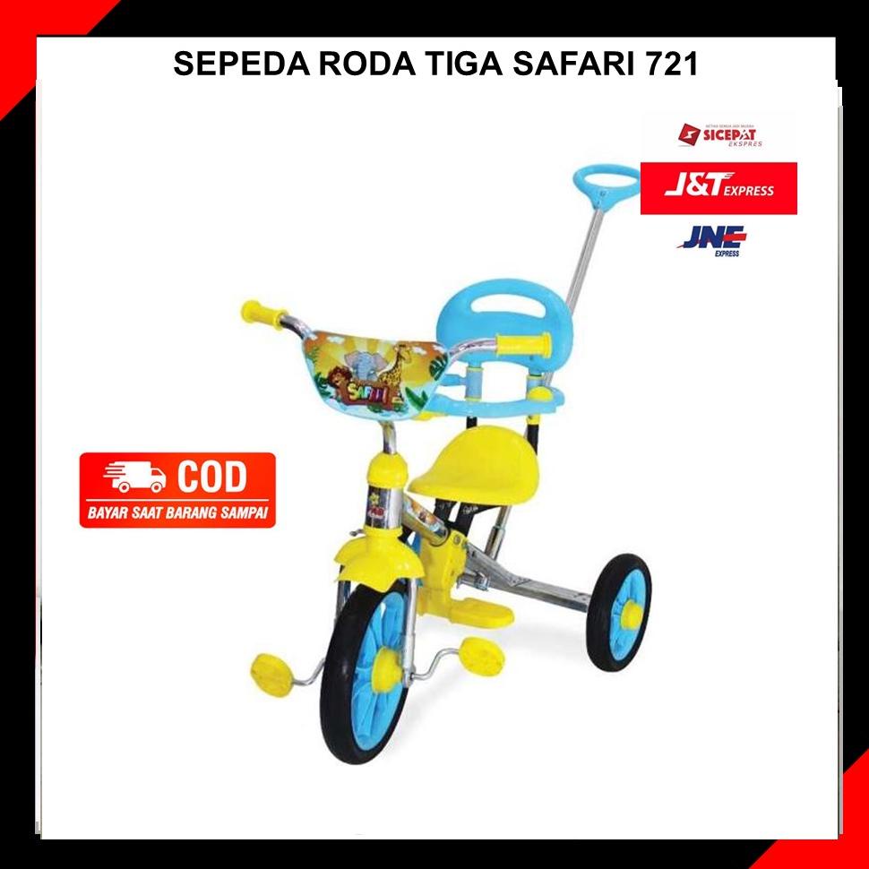 Sepeda PMB Safari Roda 3, Sepeda PMB 721, Sepeda Anak Roda 3, Sepeda Balita, Sepeda Roda tiga platin