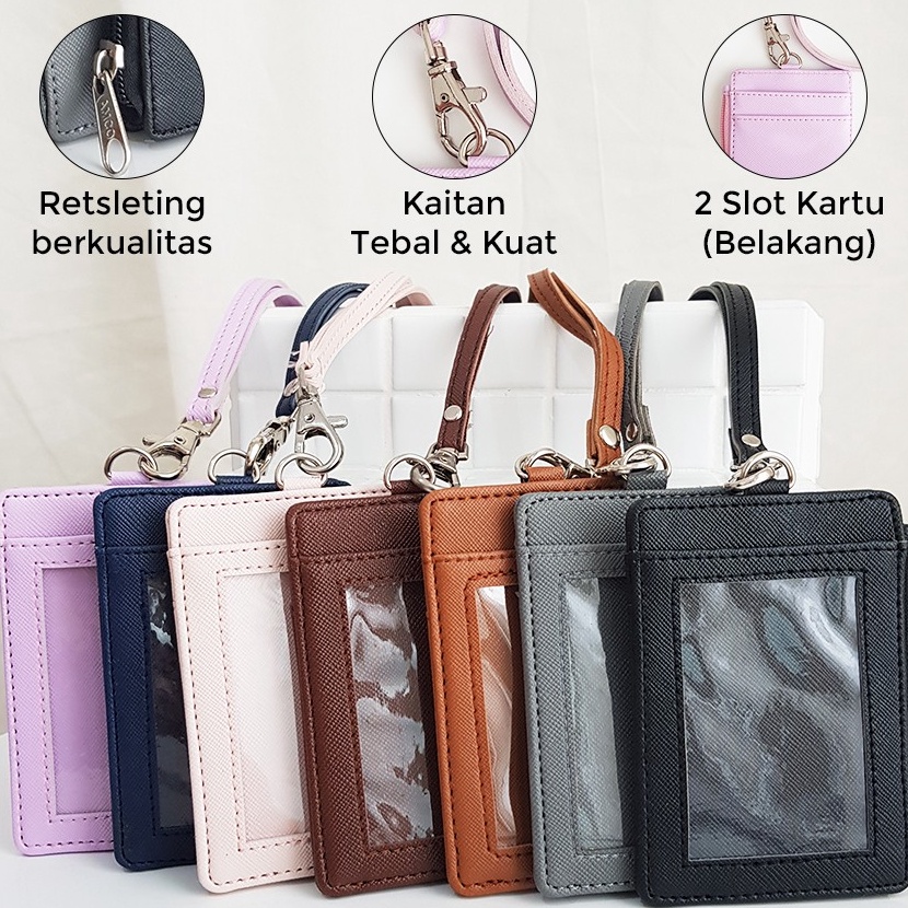 

(☆I-❤BZ> Lanyard Resleting Name Tag Seleting ID Card Holder Zipper Kulit Termurah PU Leather Lanyard NameTag banyak dimiinati!