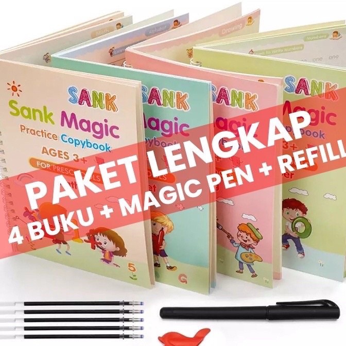 

[I✮7ご-W] SANK Magic Practice Book 1 SET ISI 4 BUKU + PULPEN + REFFIL langsung.kirim.