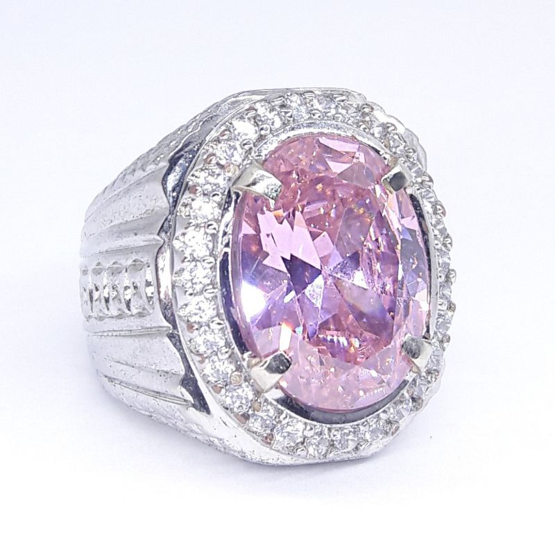 Cincin Batu Pink Zircon American Diamond