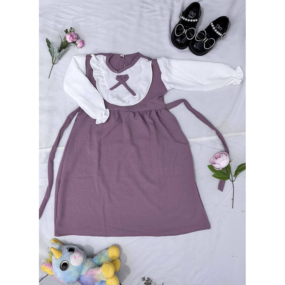 Gamis anak perempuan Cringkle Airflow Murah Terbaru : koleksi Dress Delisa gamis muslim kids umur 2-