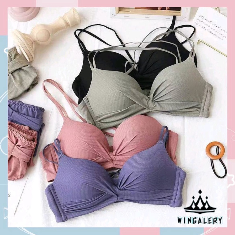 SIAP KIRIM WINGALERY Premium JAPAN Quality Seamless Sport Push Up Bra Wanita Tanpa Kawat 9018