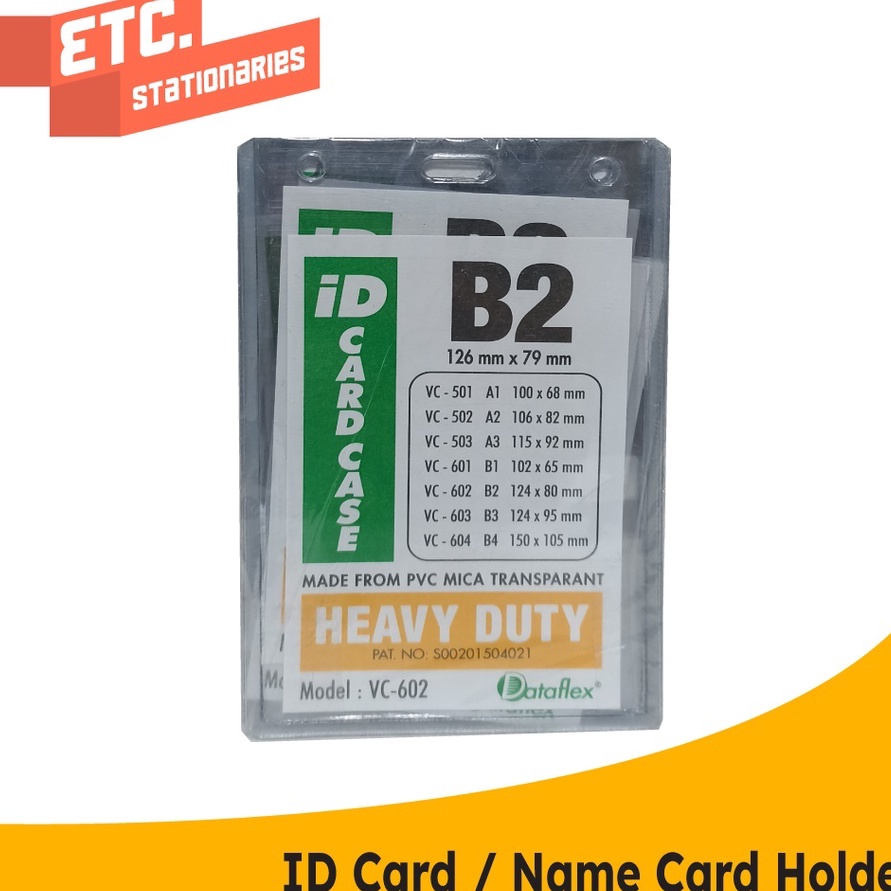 

(E✯/6Z✮] Dataflex ID Card B2 Case Plastik Mika / Name Tag Holder VC-602 murah.!