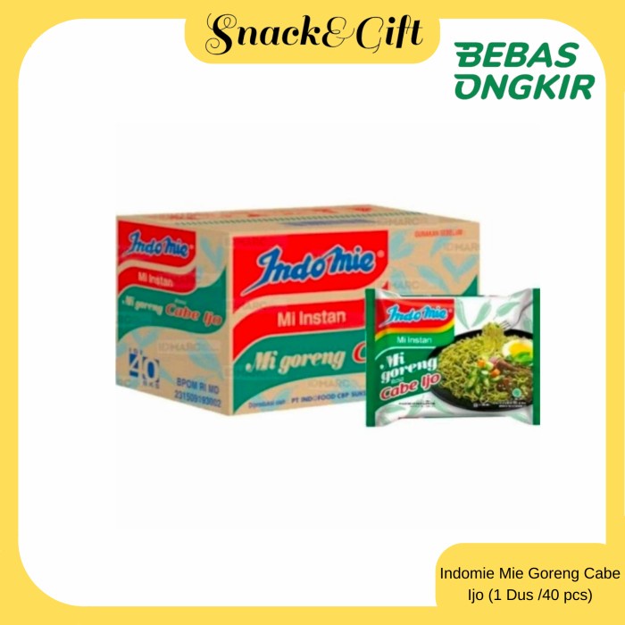 

Indomie Mie Goreng Rasa Cabe Ijo ( 1 Dus /40 pcs)