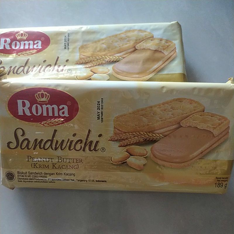 

biskuit/roma sandwichi peanut butter (krim kacang)