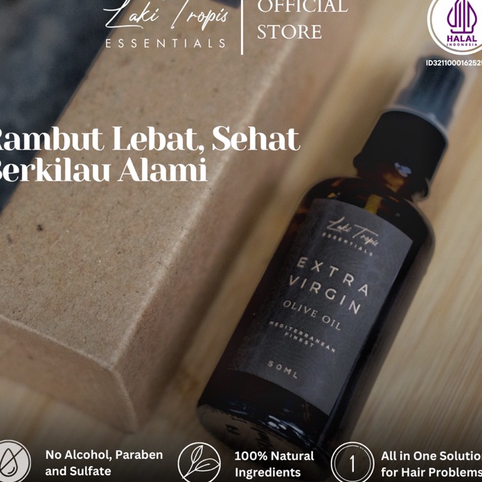 [Iご✉6.R] Extra Virgin Olive Oil Untuk Rambut by Laki Tropis [BELI 3 BOTOL FREE SISIR] Vitamin Rambut