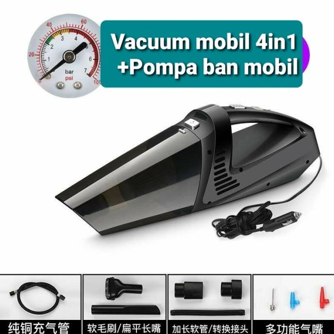 Produk Unggulan] Vacuum mobil & Pompa ban mobil 4 in 1 Khusus untuk Mobil BATAM