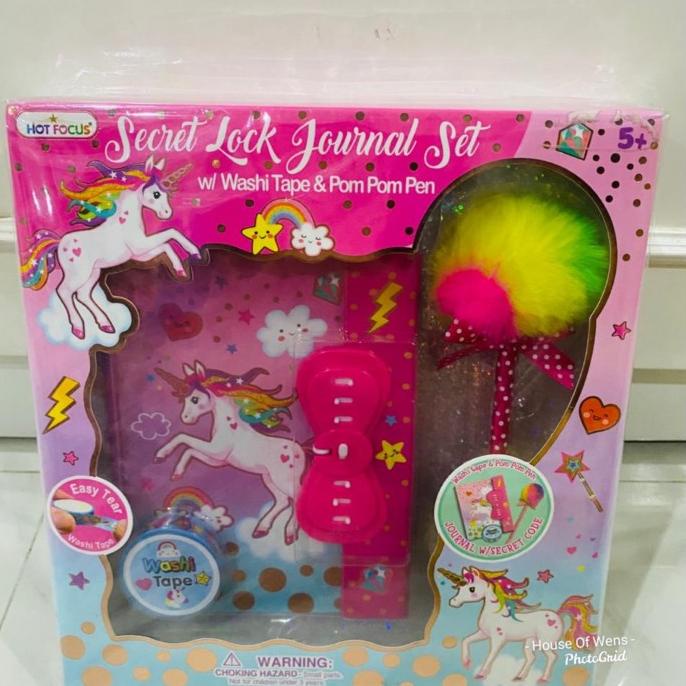 

TER-UPDATE SECRET LOCK JOURNAL SET WITH WASHI TAPE AND POM POM PEN - JURNAL SET #ORIGINAL