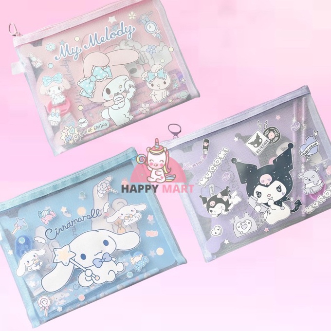 

(B-J☑H➛> Kotak pensil jaring sanrio kuromi / melody / cinnamoroll /terrviral.!