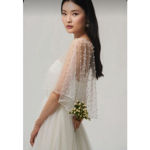 nypp -36 Cape pearl very glam outer mutiara / simple elegant cape dress For sale