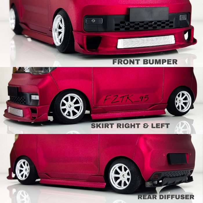 DISKON SPESIAL BODYKIT RC WPL WULING MINI EV D22 D32 CAR 1/16 FZTK_V1 NOT PAINT TERLARIS