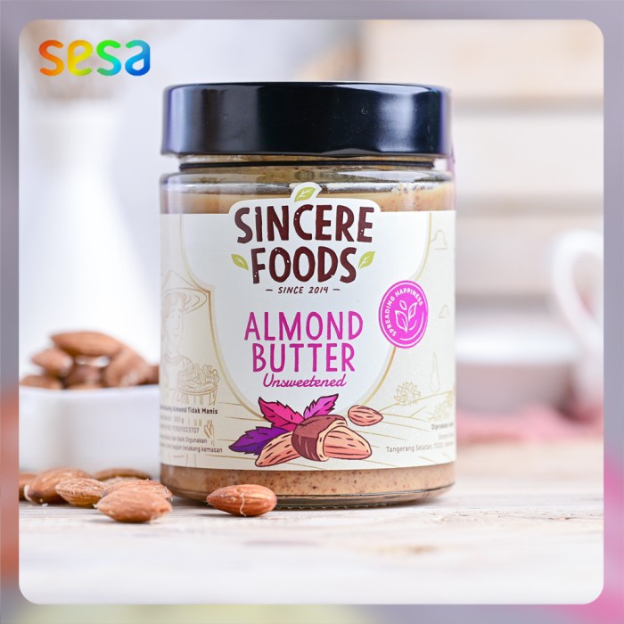 

Sincere Foods Almond Butter Unsweetened - Selai 300 G