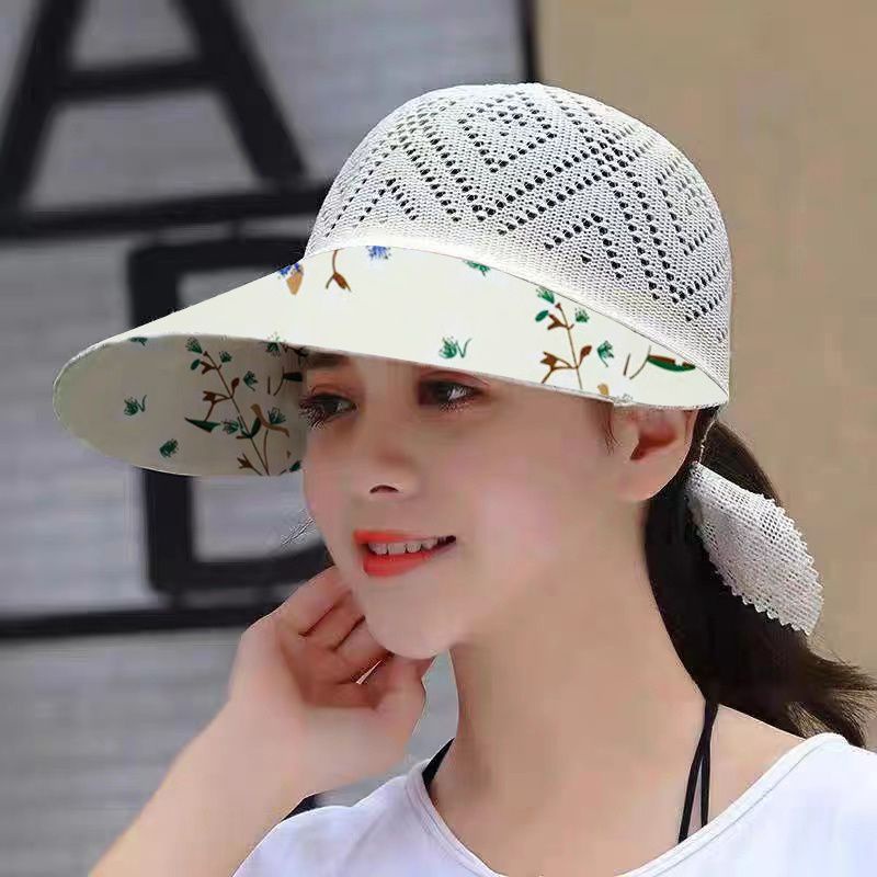 TOPI PANTAI VISOR, topi pantai pelindung matahari lebar bagian depan