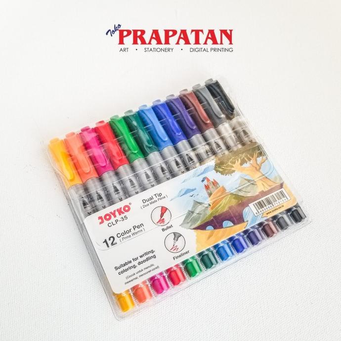 

Joyko Dual Tip Color Pen 12 Warna Clp-35 / Dua Mata Pena