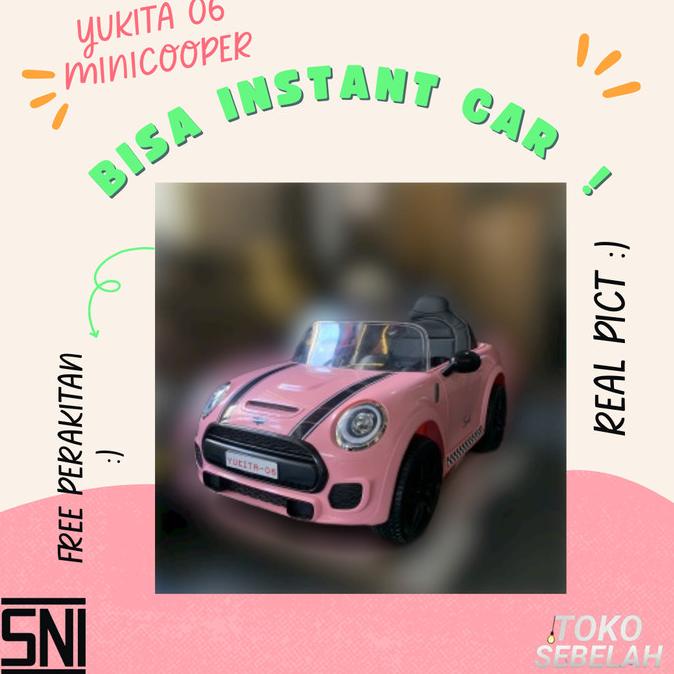 Mainan Anak Mobil Aki Mini Cooper Yukita Dls 06 - Pink