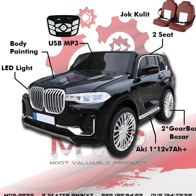 Kado Anak Mobil Bmw X7 Mainan Mobil Aki Ban Karet-Mobilan Listrik