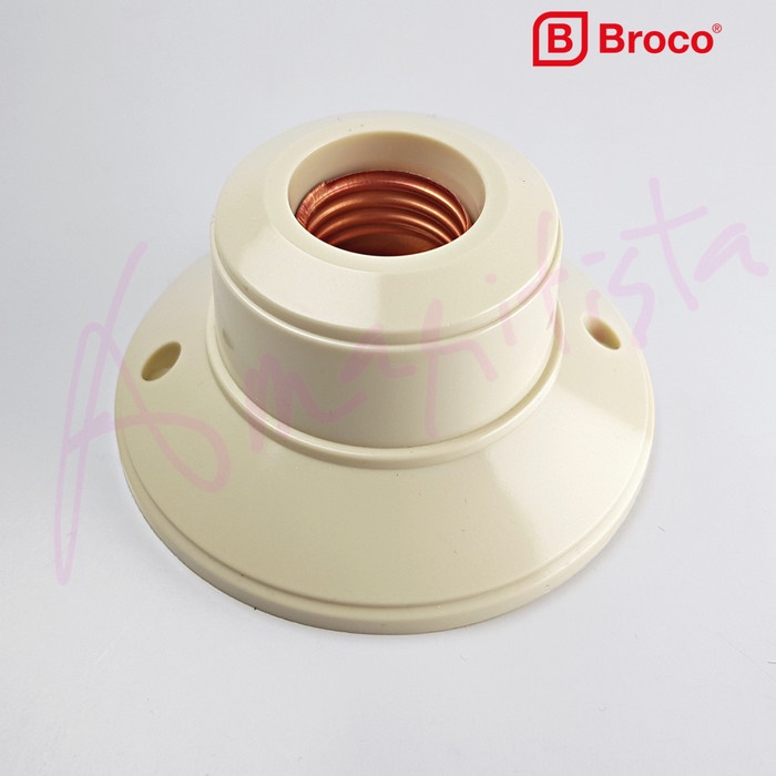 Broco Fitting Plafon Bulat Drat Kuningan SNI Tahan Panas tipe 1212
