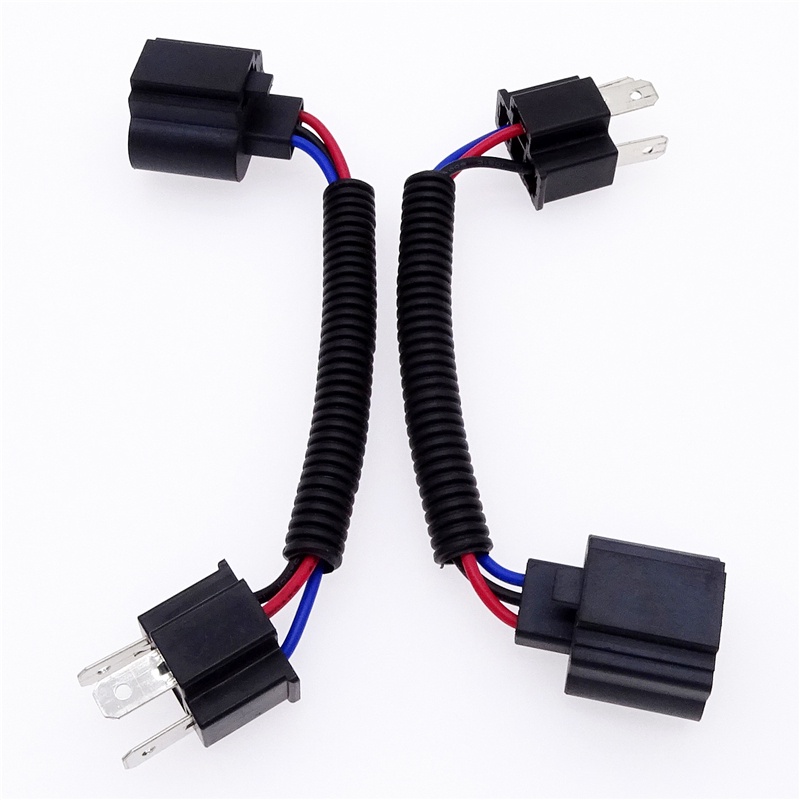 1 Pair Harness Adapter Headlight Conversion Cable Wire Connector for H4 Male To H13 Car USB Socket C