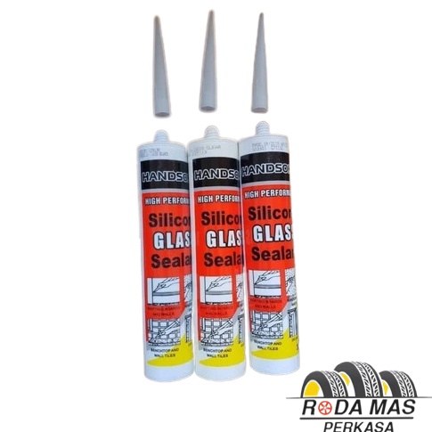 

✢Baru HANDSOM LEM Silicone Sealent Kaca Acetic Silen White, Black, Clear - White RMP I85 ✲