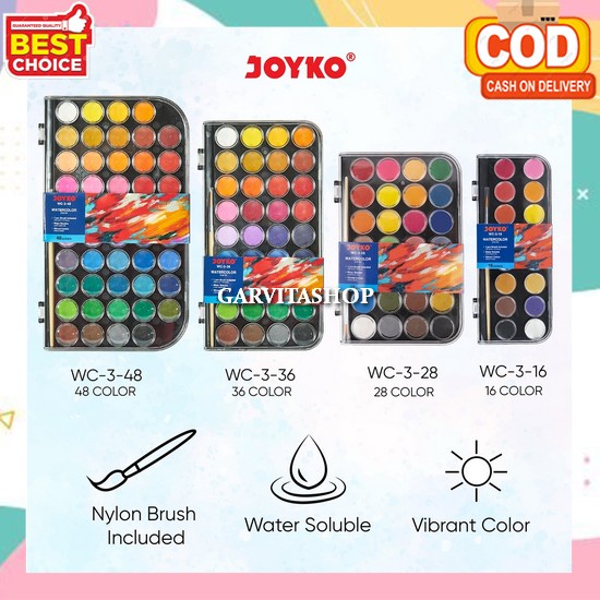 

Watercolour Painting Water Color Set Padat Cair Murah Dan Bagus Cat Lukis Kanvas Cat Air Anak Set Lengkap Lengkap Semua Warna Non Toxic Tidak Beracun Cat Air Lukis Lengkap Watercolor Set Art Watercolor Set Cat Air Joyko Wc-3
