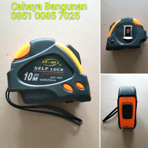 Meteran Tangan Karet Otomatis Oni Self Lock 10m 10Meter 10 M Mtr Meter