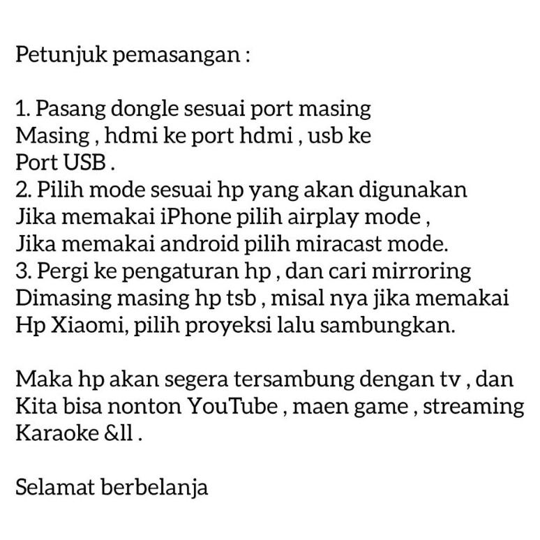 Terlaris Anycast Dongle Miracast ( Alat Untuk Menyambungkan Hp Ke Tv Led ) Penyambung Penghubung Hp 