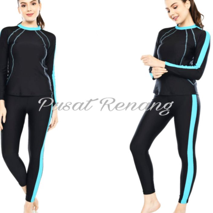 Segera Dapatkan baju renang selam wanita baju renang panjang baju renang baju surfing 2-piece panjan