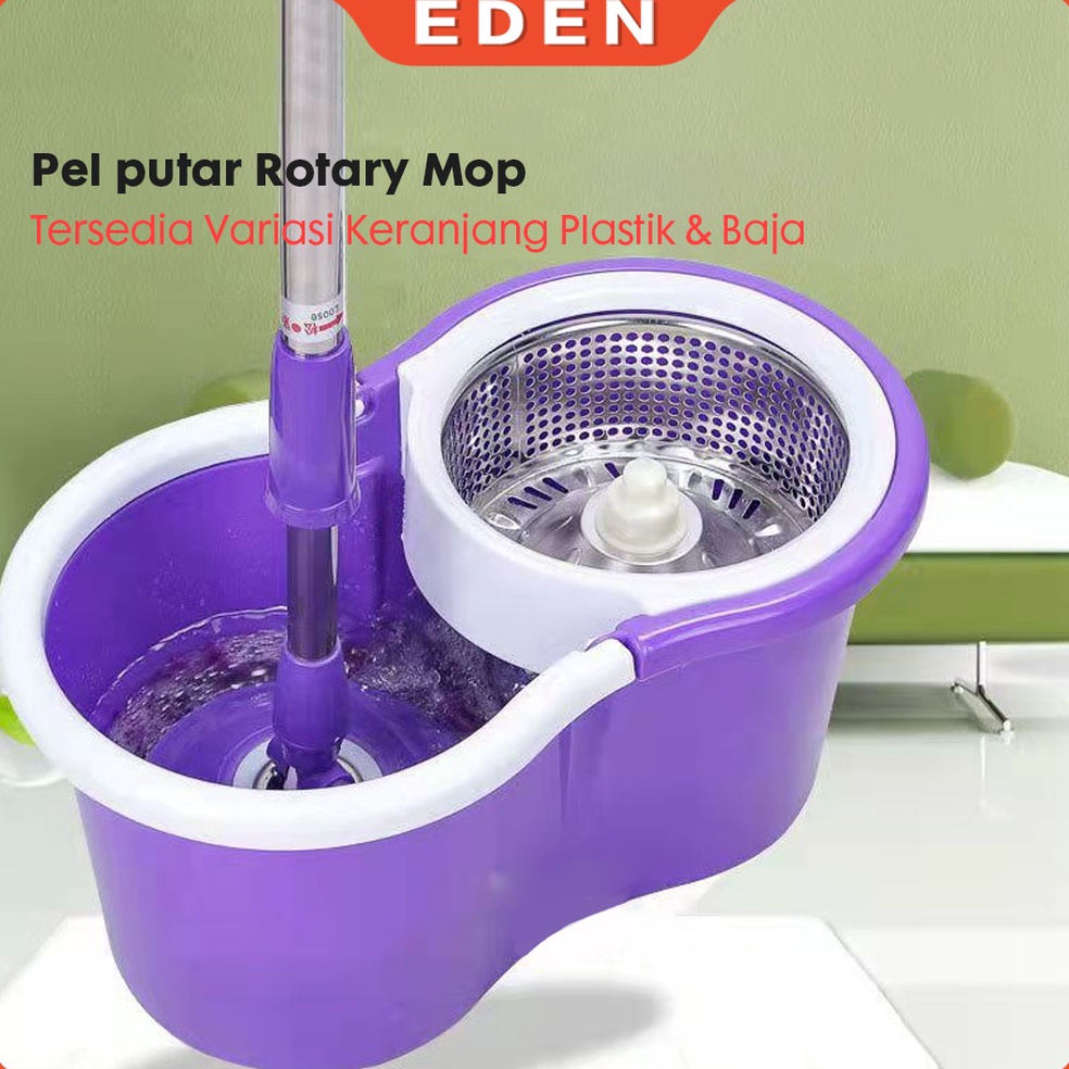 [PROMOZG1X] Set Alat Pel Lantai STAINLESS Super Mop Dengan Ember Pencuci Putar | hand preassure rota