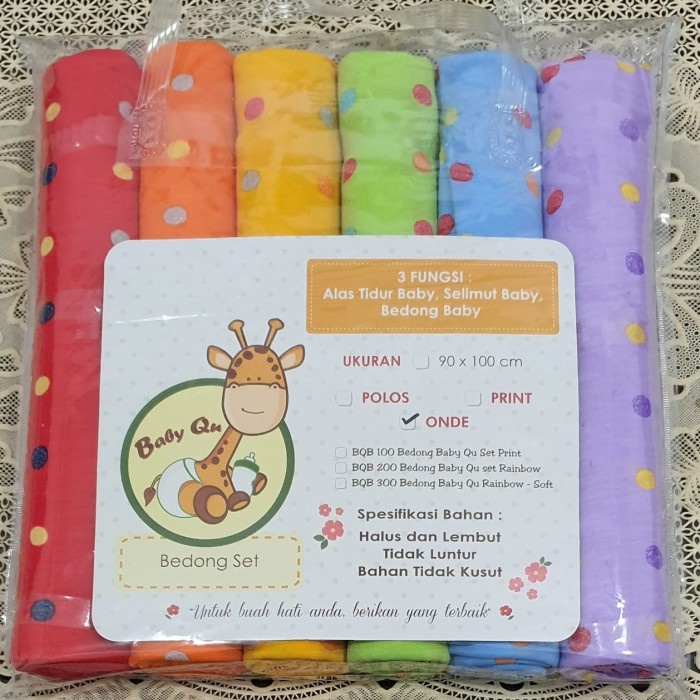 Bedong kaos rainbow polka Baby Qu