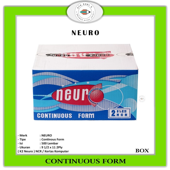 

Continous Form 91/2 x 11 2 Ply ( K2 Neuro ) NCR / Kertas Komputer SALE