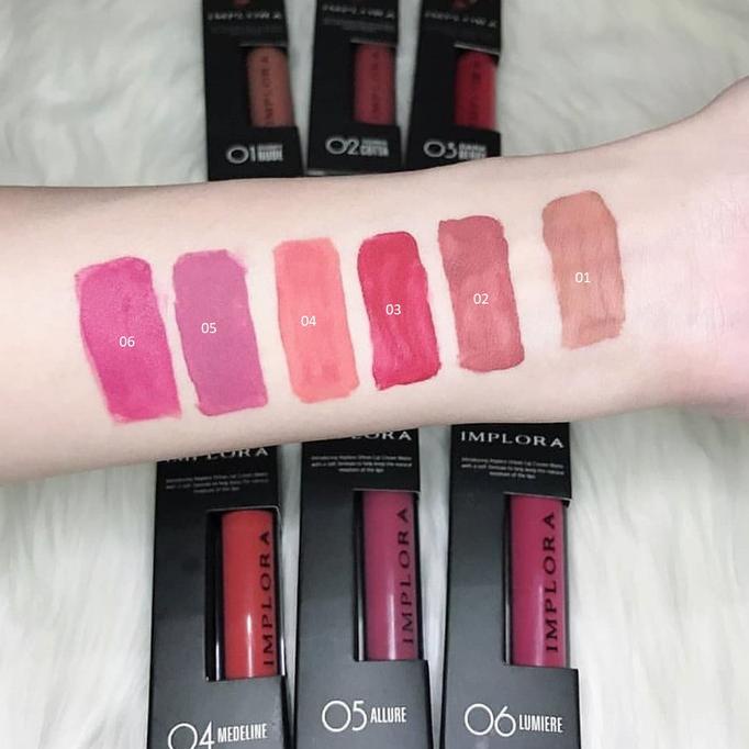 Big Sale (Bpom) Implora Lip Cream Matte (Ready No. 1,2,3,4,5,6) Implora Lipstik Pengiriman Cepat