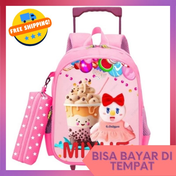 Tas Troli Anak Perempuan Paud Ts Sekolah Anak Perempuan Lucu Ts Trolly Anak-Anak Tk Karakter Tk Sd S