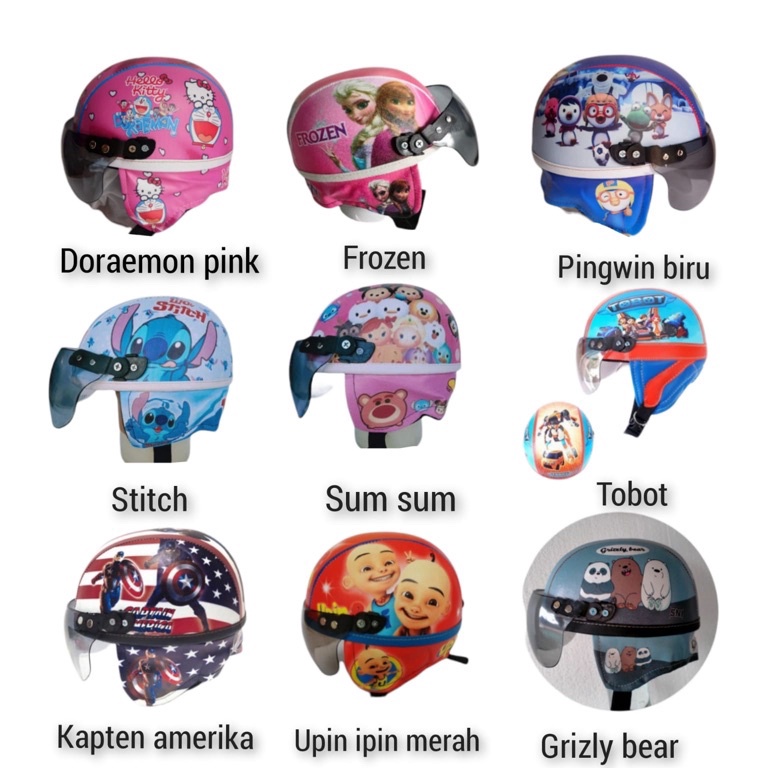 Buruan Serbub0B5n Helm BALITA SINCAN/CHIP anak karakter lucu" umur 1-4TAHUN  {1KG MUAT 5PCS} FREE KA