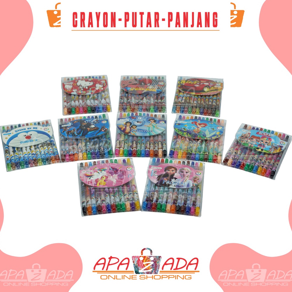 

☇ Apazada - Crayon Putar Panjang 12 Warna / Krayon Putar / Crayon Putar Panjang 17Cm / Rolling Crayon / Twist Crayon / Oil pastel Crayon Set Murah / Crayon Anak Aman Murah Berkualitas Bisa Cod ☋Ready Stock