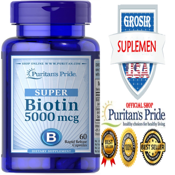 PURITAN PENUMBUH RAMBUT - SUPER BIOTIN 5000 MCG ISI 60