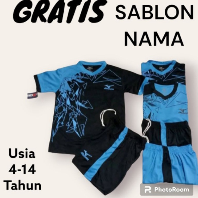 Menarik.. FREE Sablon nama baju futsal,volly anak SD/SMP stelan anak nyaman