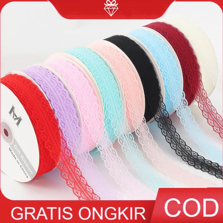 

☍ 1 ROLL Korean Pita Renda Lace 3cm - Pita buket bunga - Pita Kado PS011 bjqt8