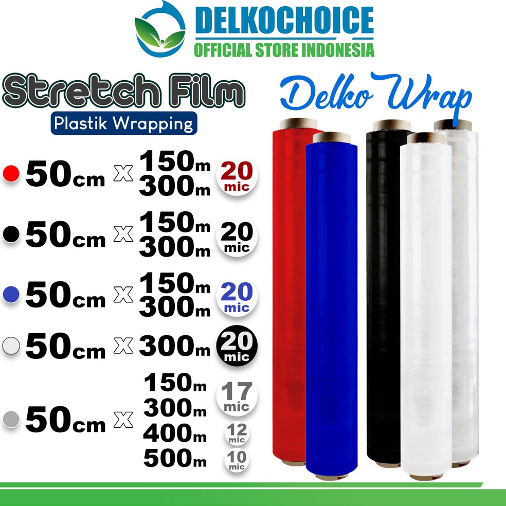 

Ready!! Plastik Wraping 50cm Stretch Film DELKOWRAP Pembungkus Wrapping SATUAN ↕Pasti Murah