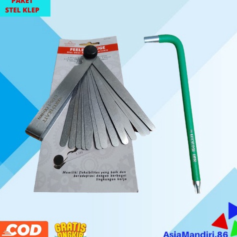 Stok Terbaru.. kunci Setel Klep L + Feeler Gauge 13 pcs / Fuller Kunci Stel Klep Motor