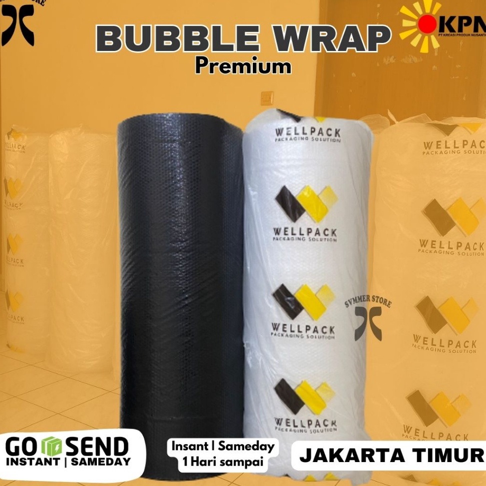 

☊8h Laris❊➟ Bubble Wrap Tebal Premium Hitam Bening Packaging 125cm x 50meter 125x50m G50