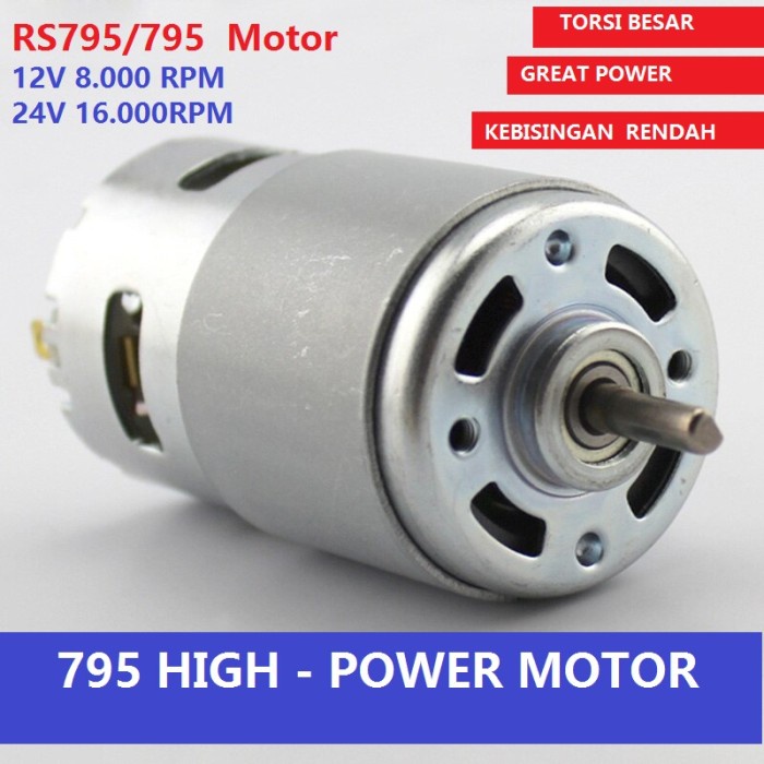 Dinamo 795/Rs795 DC Motor 12V-24V 8000-16000Rpm High Torque
